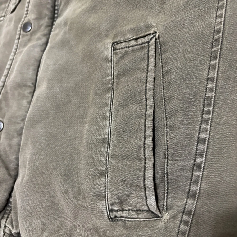 Levi's Men's Brown Quilted Green Military Jacket Zip Button Stand Collar Size L - Picture 13 of 14